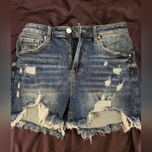Risen Jeans Cutoff Shorts (Medium Wash)